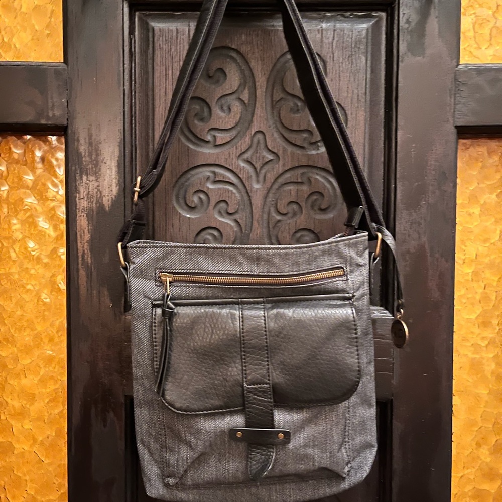 Pistil Gray and Black Messenger Bag